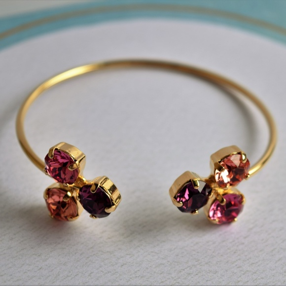 Adjustable Swarovski Crystals Bangle Bracelet - Picture 1 of 3